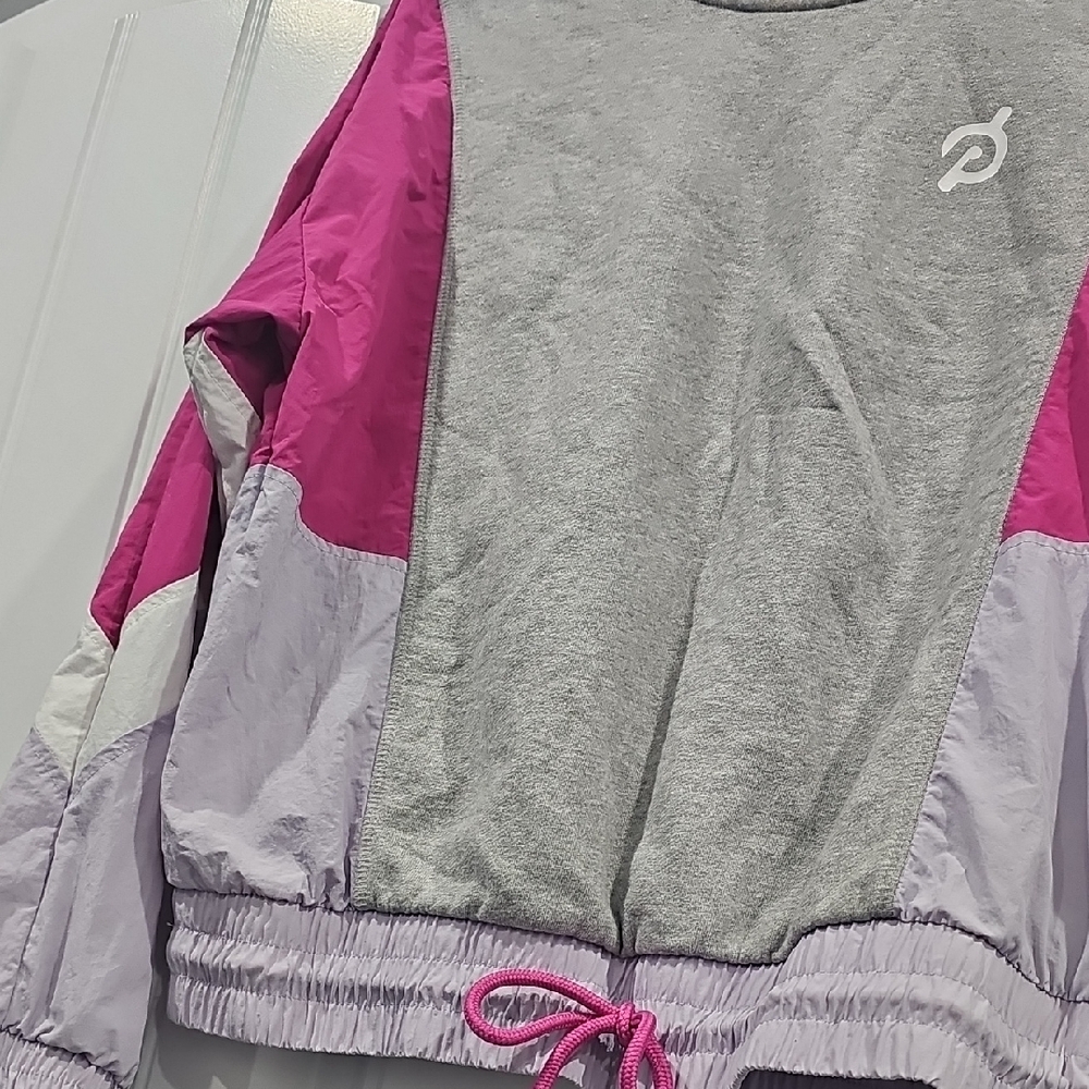 Peloton Gray And Pink Colorblock Sweatshirt - image 7